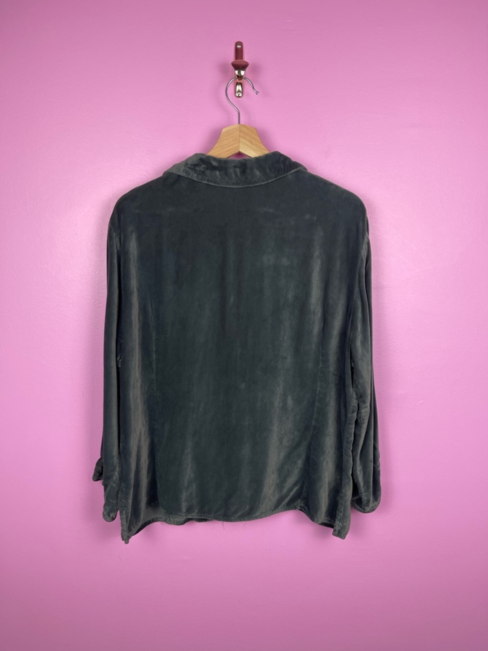 CP Shades Velvet Button-Up Shirt Jewel Green Women’s Medium Sausalito - Picture 7 of 10